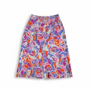 BRAND NEW FRNCH Colorful Floral A-Line Skirt